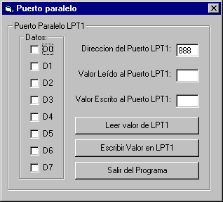 Usando Visual Basic 6.0 para acceder la puerto paralelo